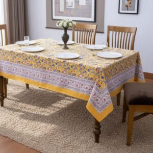 reusable handmade cotton tablecloth block printed dining table cover