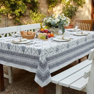 reusable handmade cotton tablecloth block printed dining table cover